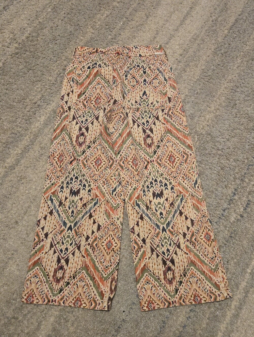 Dear John Audrey Wide Leg Pants Sz 27 Boho Ikat Southwestern Aztec Crop Crop Jea - Picture 10 of 10